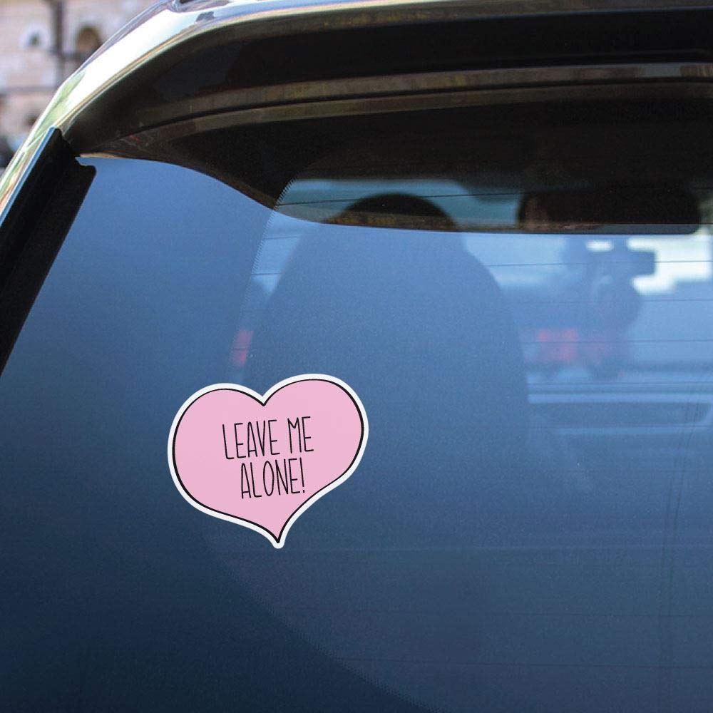 Funny 'Leave Me Alone' Sticker Decal - Rude & Silly Joke for Luggage, Car, Laptop - Perfect for Travelers, Office Workers & Prank Lovers