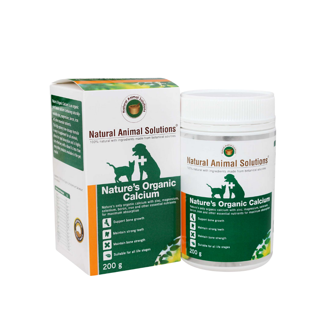 Organic Calcium Supplement for Pets - Natural Animal Solutions 200g - Supports Bone & Joint Health for Dogs & Cats