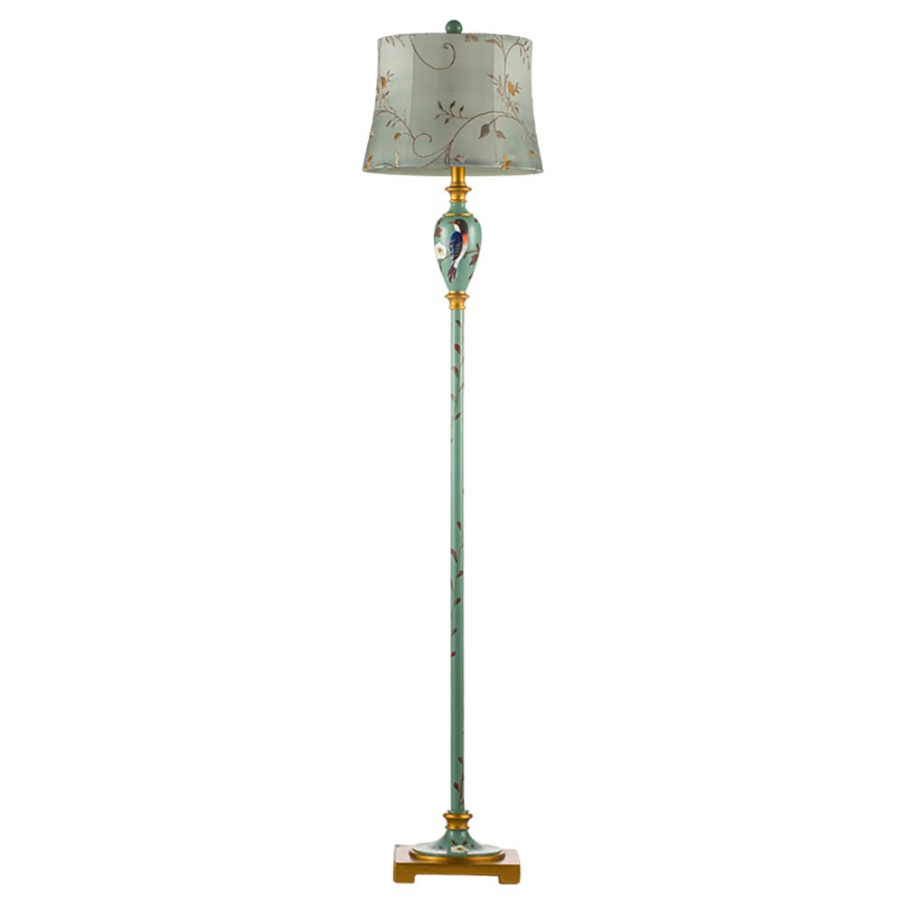 European-Style Vertical Desk Lamp - Retro Mediterranean Resin Floor Lamp for Living Room & Bedroom - Perfect for Reading Nook, Home Office Decor, and Cozy Ambiance Lighting