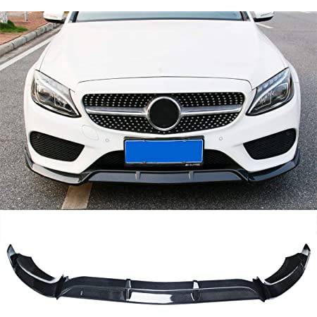 2015-2018 Mercedes Benz W205 C Class Front Bumper Lip - Glossy Black Polyurethane 3PC Splitter for Enhanced Aerodynamics & Sporty Look | Perfect for Car Enthusiasts & Street Racing