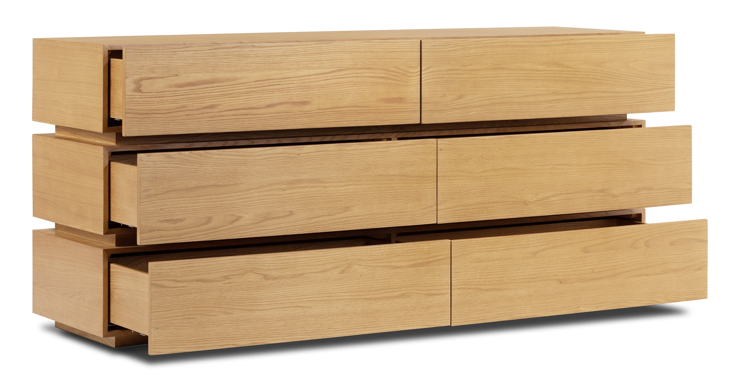 Pino 6-Drawer Wooden Dresser for Bedroom - Modern Storage Chest with Smooth Gliding Drawers | Perfect for Organizing Clothes, Bedding & Accessories in Home, Dorm or Nursery