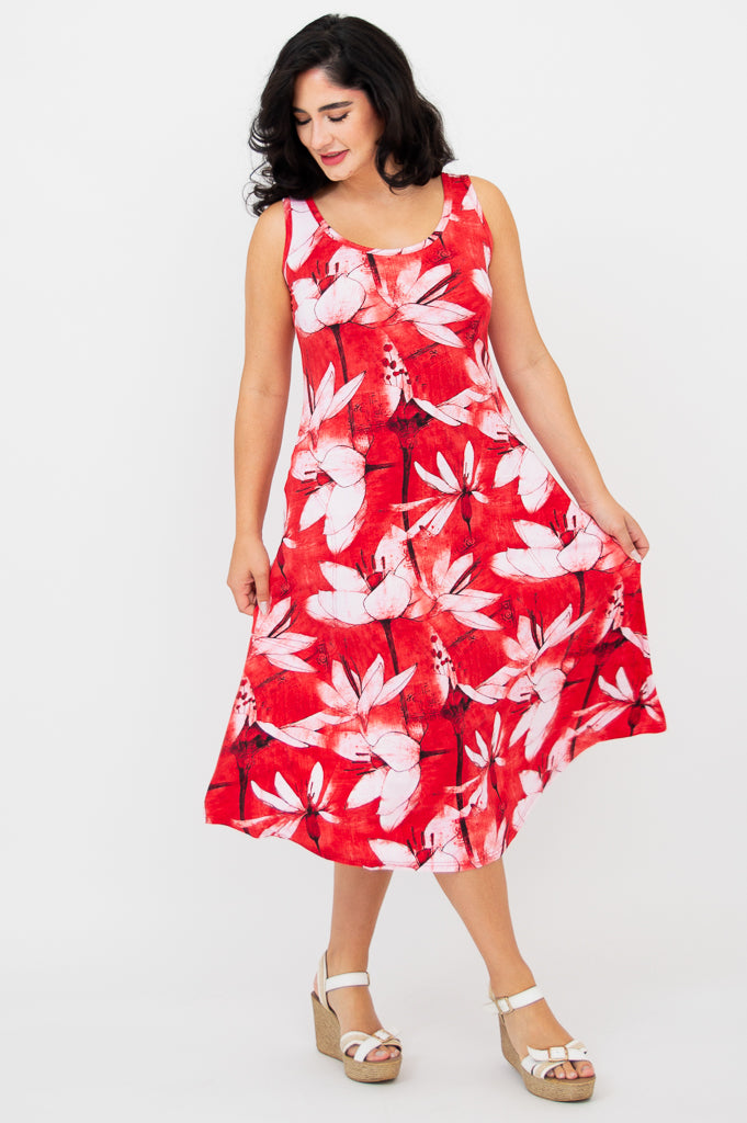 Evangelina Passion Bamboo Dress - Women's Flowy Summer Dress for Beach, Vacation & Casual Wear