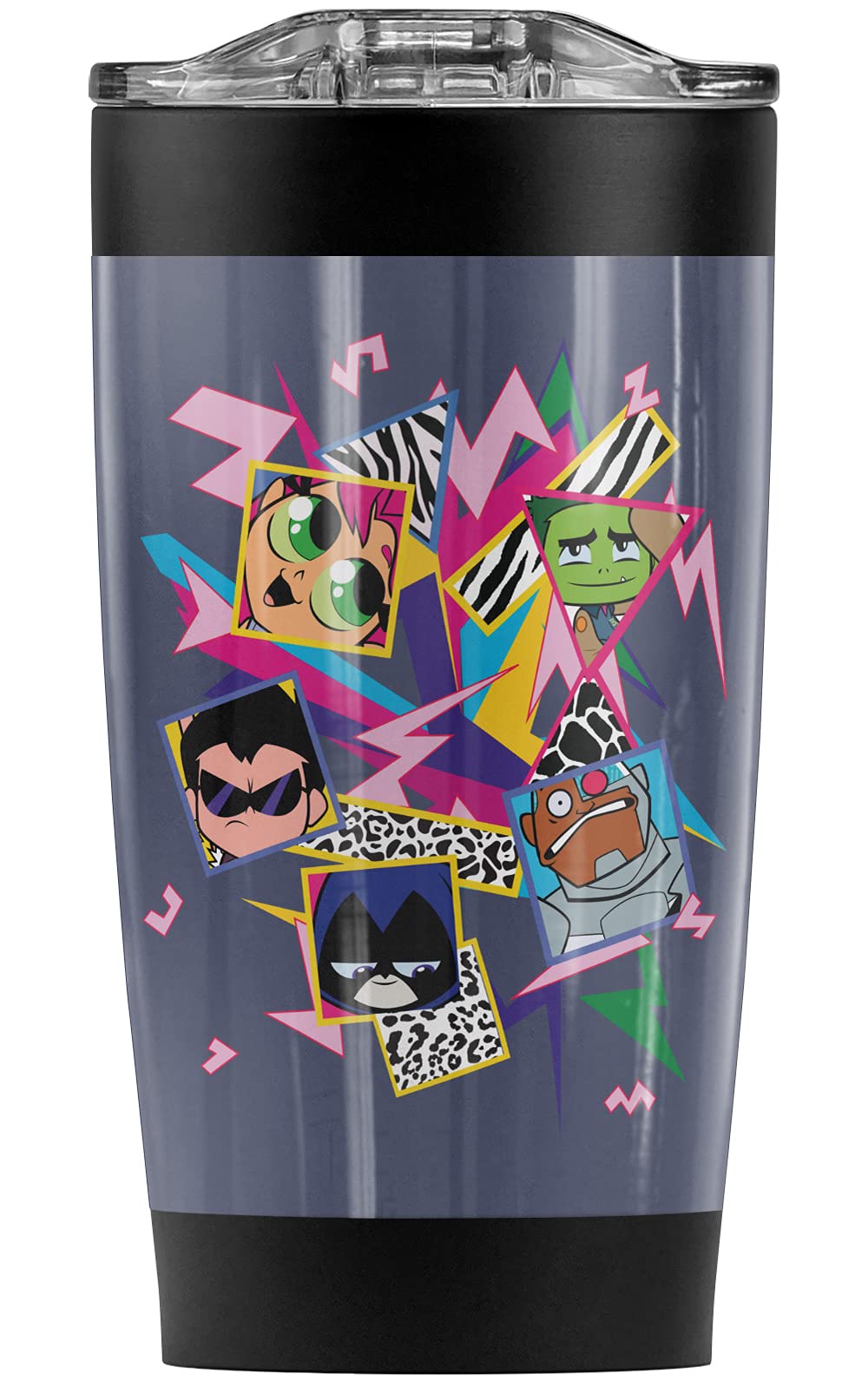 Teen Titans Go! Saved By The Titans 20oz Stainless Steel Tumbler - Vacuum Insulated Travel Mug with Leakproof Sliding Lid | Double Wall Insulation for Hot & Cold Drinks | Perfect for Coffee, Tea, Iced Beverages | Great Gift for Fans, Office Use, Commuting & Outdoor Activities