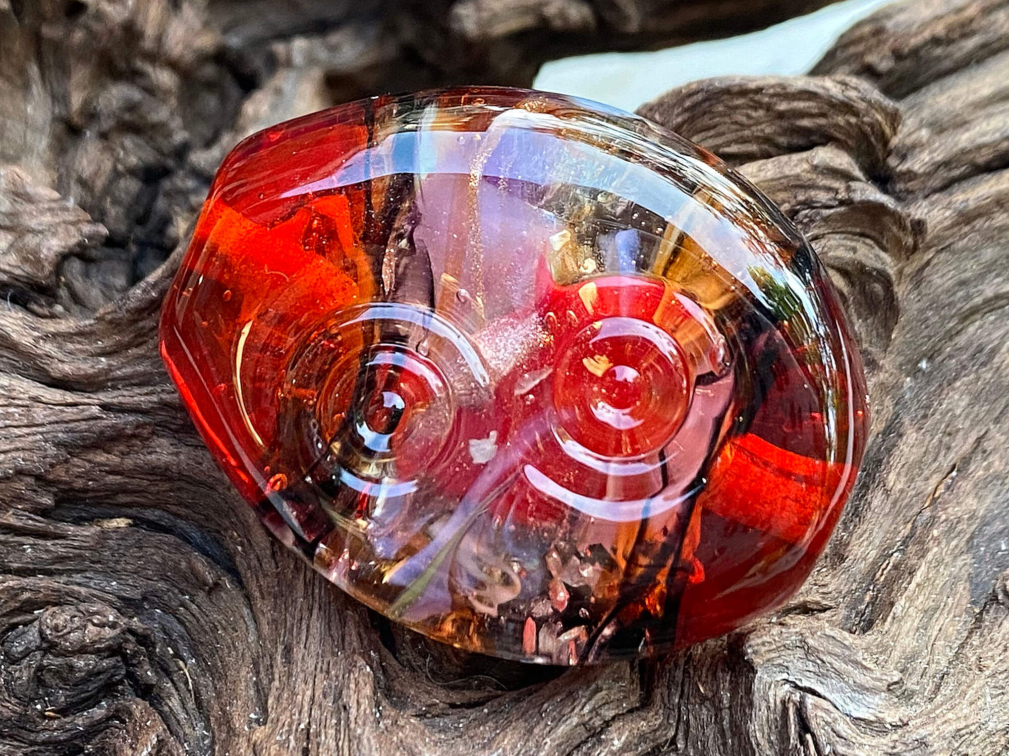 Handmade Serendipity Red Lampwork Glass Focal Bead SRA - Perfect for Jewelry Making, DIY Crafts & Unique Gift Ideas