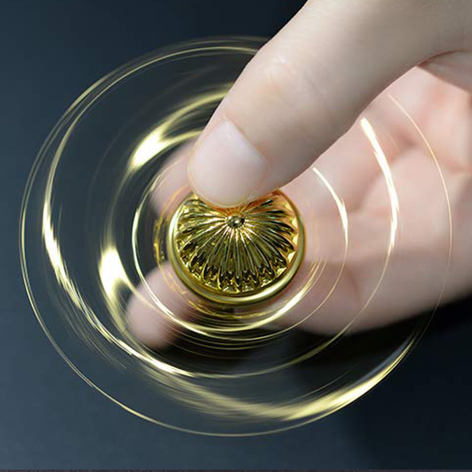Premium Gold Fidget Spinner - Magic Orb Anxiety Relief Toy for Stress & Focus | Tri-Spinner Hand Bearing Finger Fidgets for Adults & Kids | Perfect for Office, School, Travel & ADHD Therapy