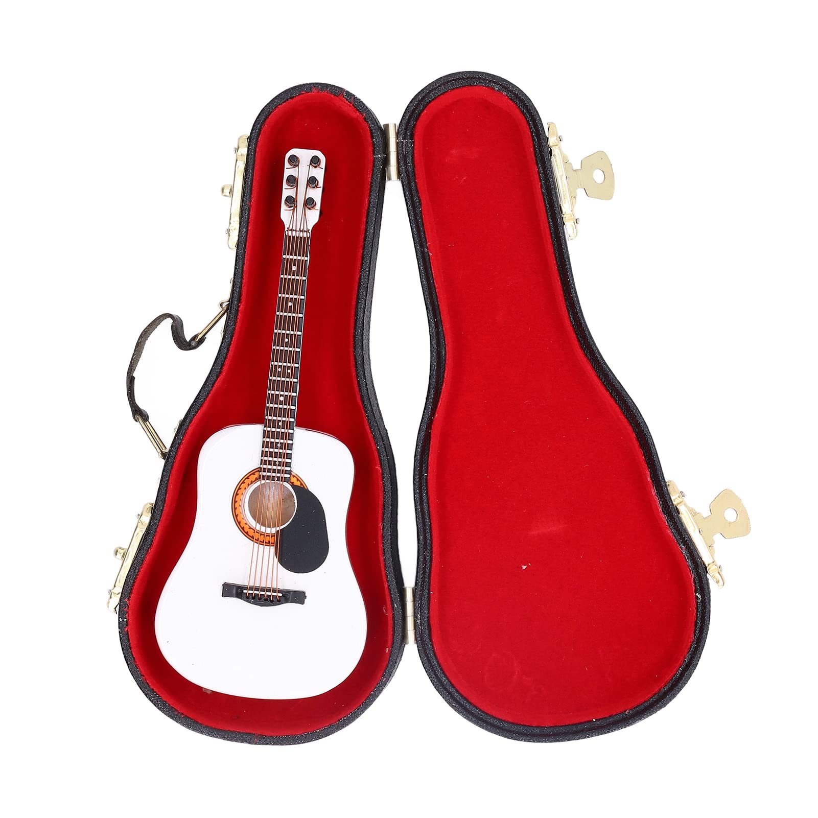**Aoutecen Mini Guitar Model - Basswood Handcrafted Decorative Guitar Ornament with Stand & Storage Box - Perfect for Bedroom Decor, Music Lover Gifts & Collectibles**