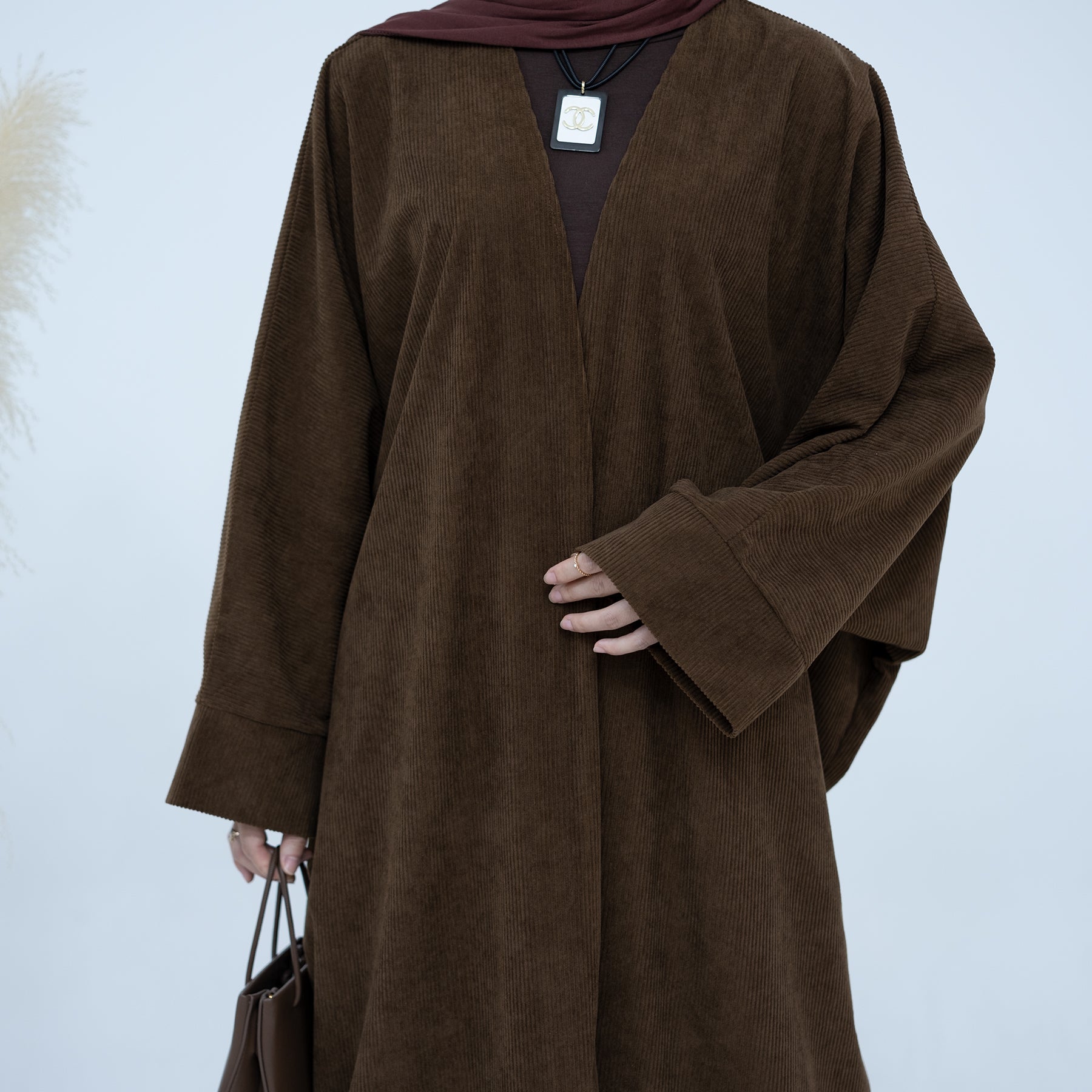 Melissa Corduroy Autumn Duster Coat in Chocolate Brown | Women's Longline Cardigan Jacket for Fall & Winter | Perfect for Office Wear, Casual Outfits and Layering