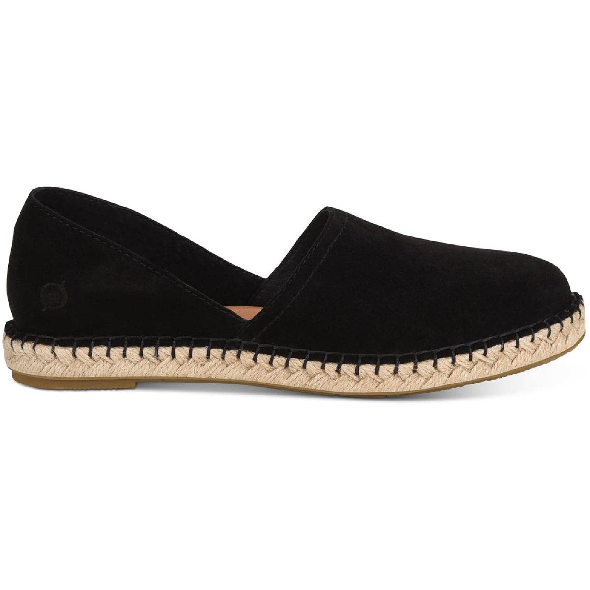 BORN Women's Stitch Suede Slip-On Loafers - Comfortable Casual Shoes for Women, Black Size 6 Medium (B,M) | Perfect for Office, Travel & Everyday Wear