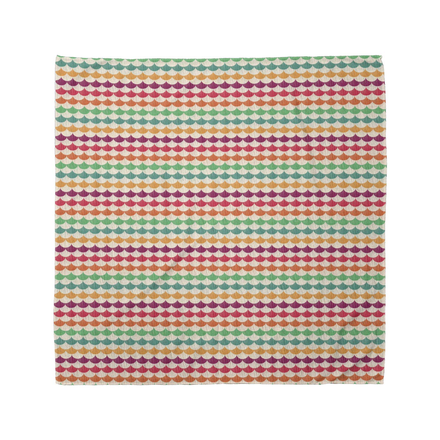 Ambesonne Fish Scale Bandana - Striped Vivid Waves Pattern Unisex Head Scarf & Neck Tie for Men Women - Perfect for Outdoor Activities, Concerts, and Fashion Accessories