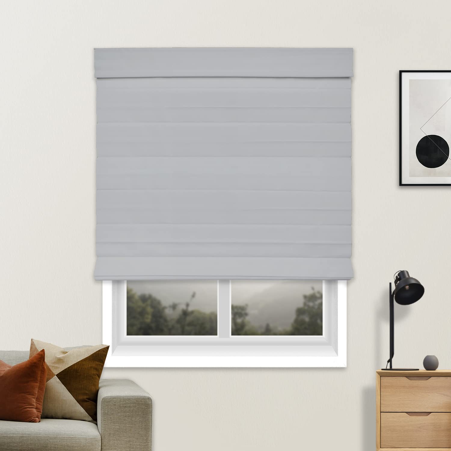 CHICOLOGY Custom Roman Shades for Windows - Light Filtering Room Darkening Window Treatments, 52.25 x 48 Inches (WxH), Daily Grey - Perfect for Living Room, Bedroom & Home Office