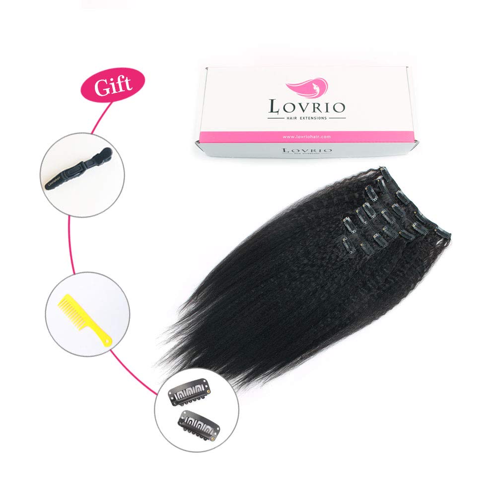 Brazilian Virgin Hair Clip-In Extensions 20 Inch - 7pcs 120g Thick Double Weft Remy Human Hair for Black Women | Straight Hair Weave for Daily Styling & Special Occasions