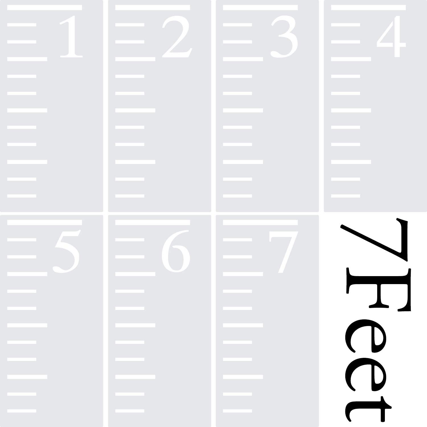 Onwon 7 Feet Kids Growth Chart Stencil - Reusable Height Measuring Ruler Template for Wood Painting | Perfect for Nursery Decor, Baby Milestone Tracking & DIY Home Projects