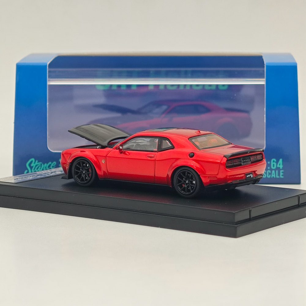 1:64 Scale SH Dodge SRT Hellcat Muscle Sports Diecast Model Car - Limited Edition Collectible Toy Vehicle (Red) - Perfect for Car Enthusiasts, Display Collections, and Gift Giving