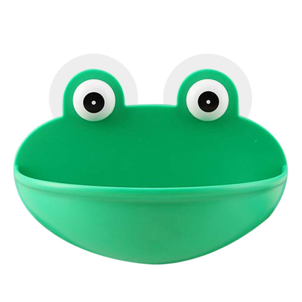 Frog-Shaped Soap Dish Holder with Suction Cups - Green Kitchen & Bathroom Soap Box Case - Perfect for Kids' Bathrooms, Farmhouse Decor, and Unique Gift Ideas