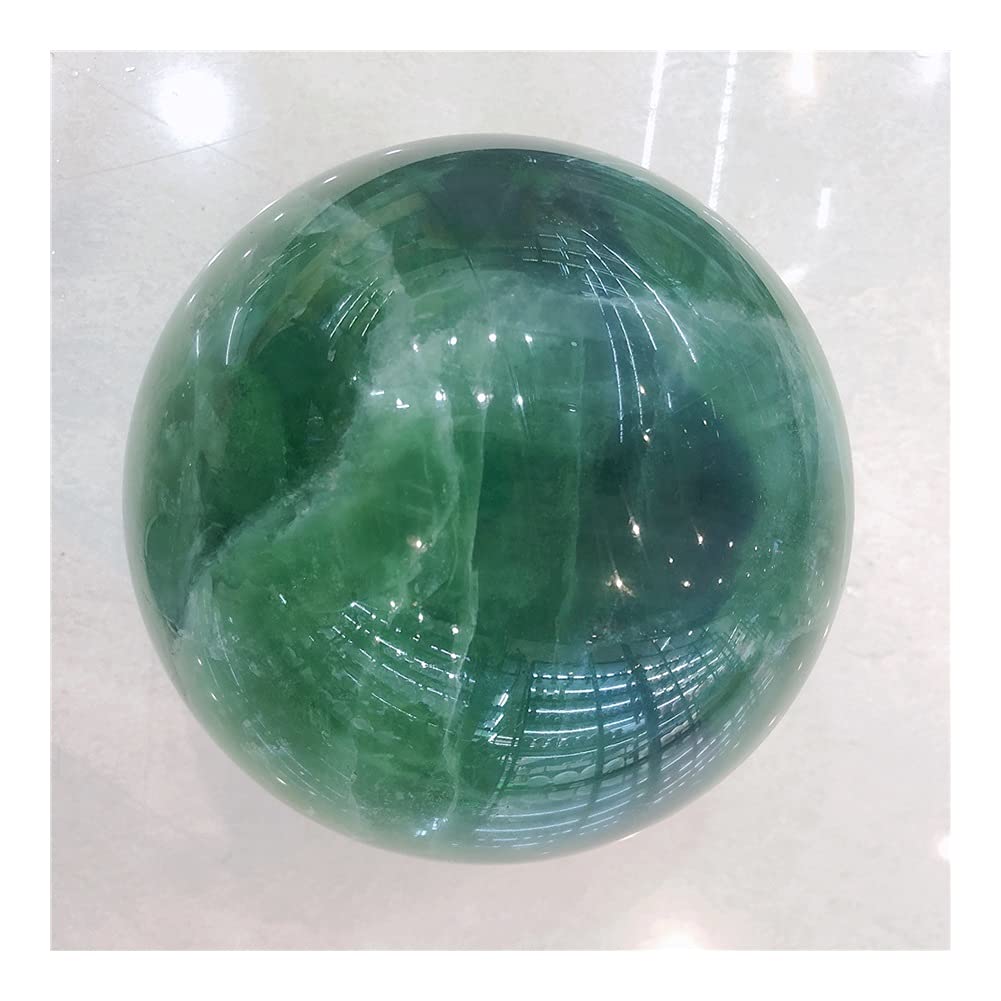 Natural Green Fluorite Crystal Sphere - 6-6.5cm Reiki Healing Stone for Meditation, Energy Balancing & Home Decor | Perfect for Office, Aquarium & Spiritual Space Decoration