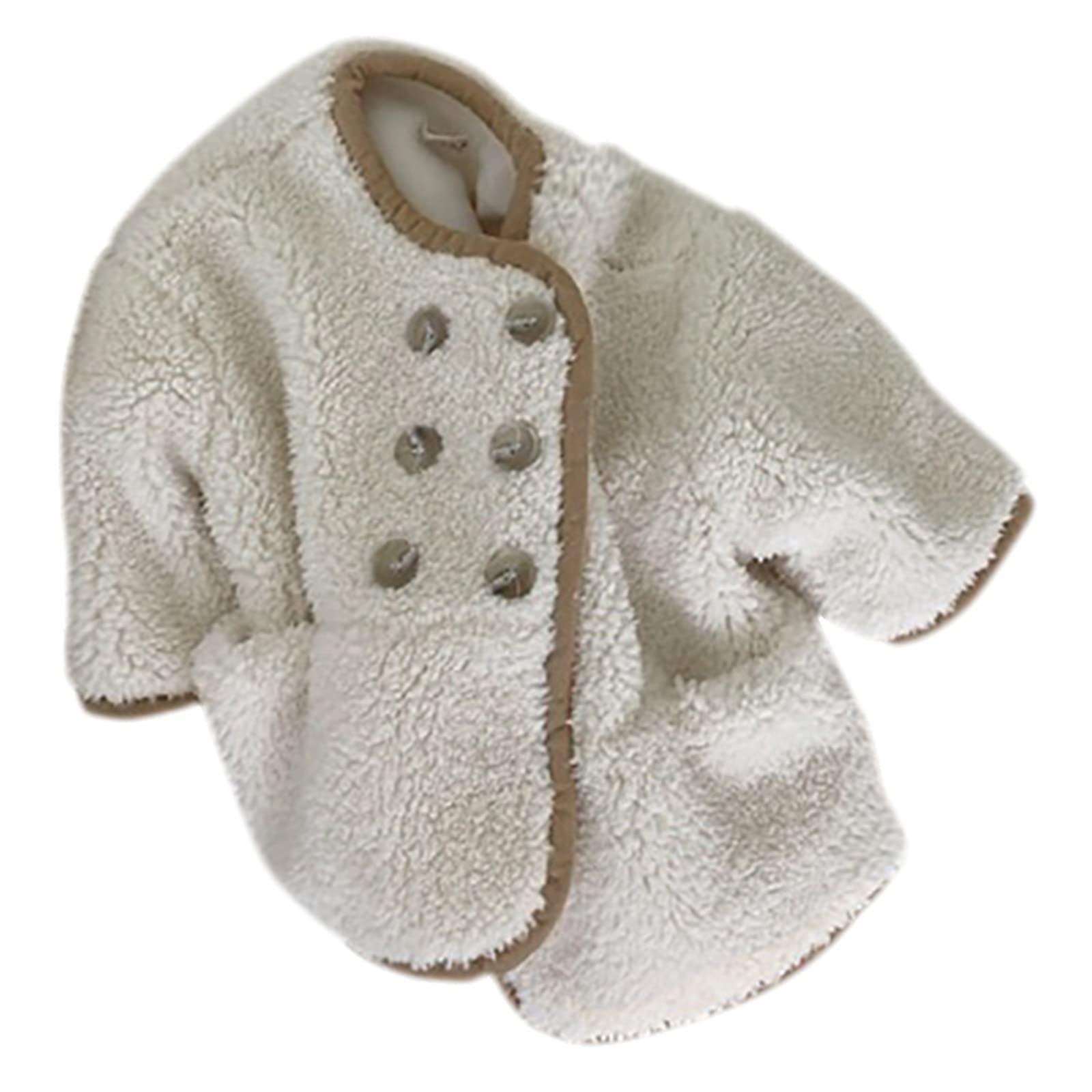 Baby Girls' Long Sleeve Fleece Winter Coat - Warm Thick Solid Color Jacket for Infants | Perfect for Cold Weather Outings & Winter Playdates