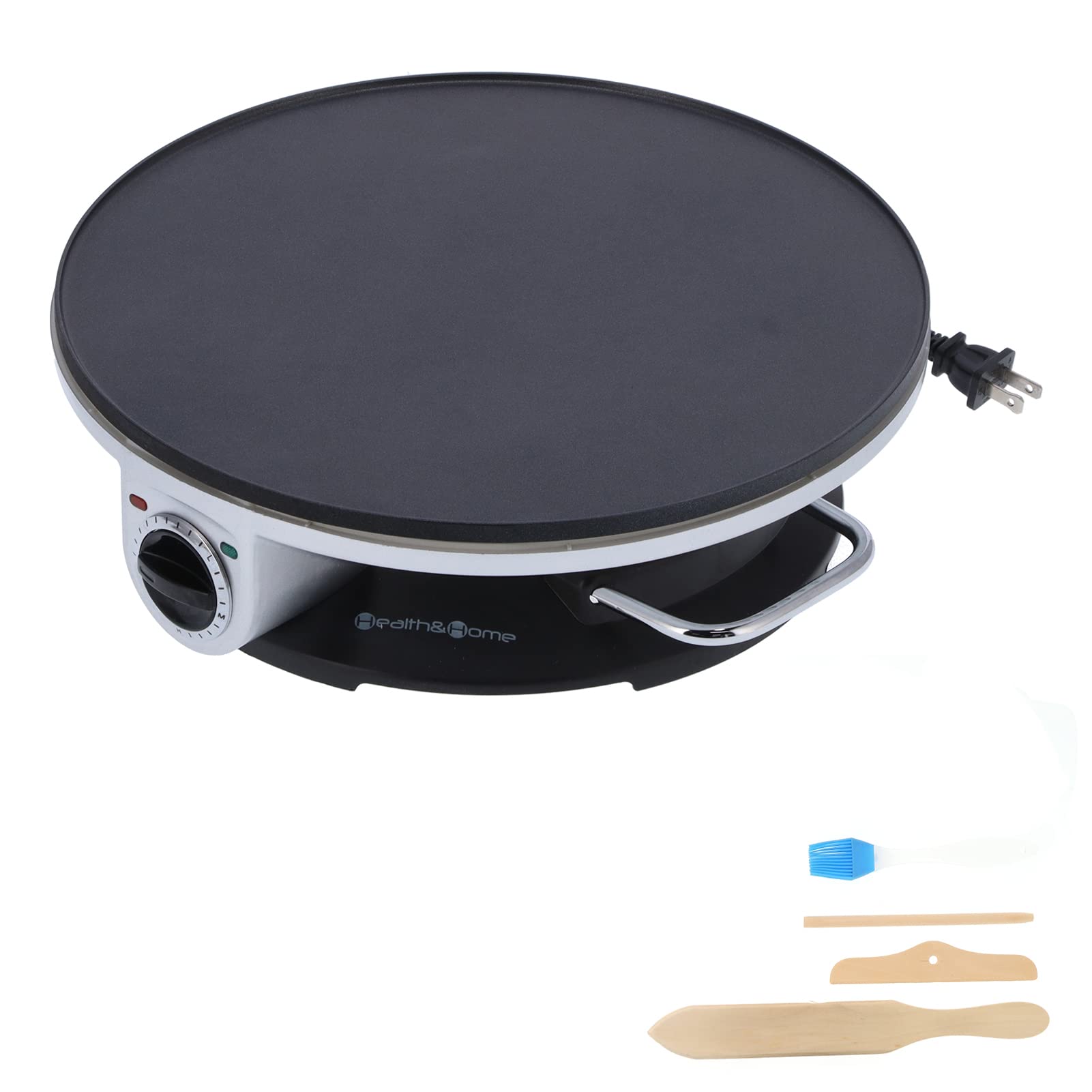 Non-Stick Pancake Maker Machine - 120V Electric Crepe Maker with Cast Aluminum Bakeware - Perfect for Breakfast, Brunch & Family Gatherings