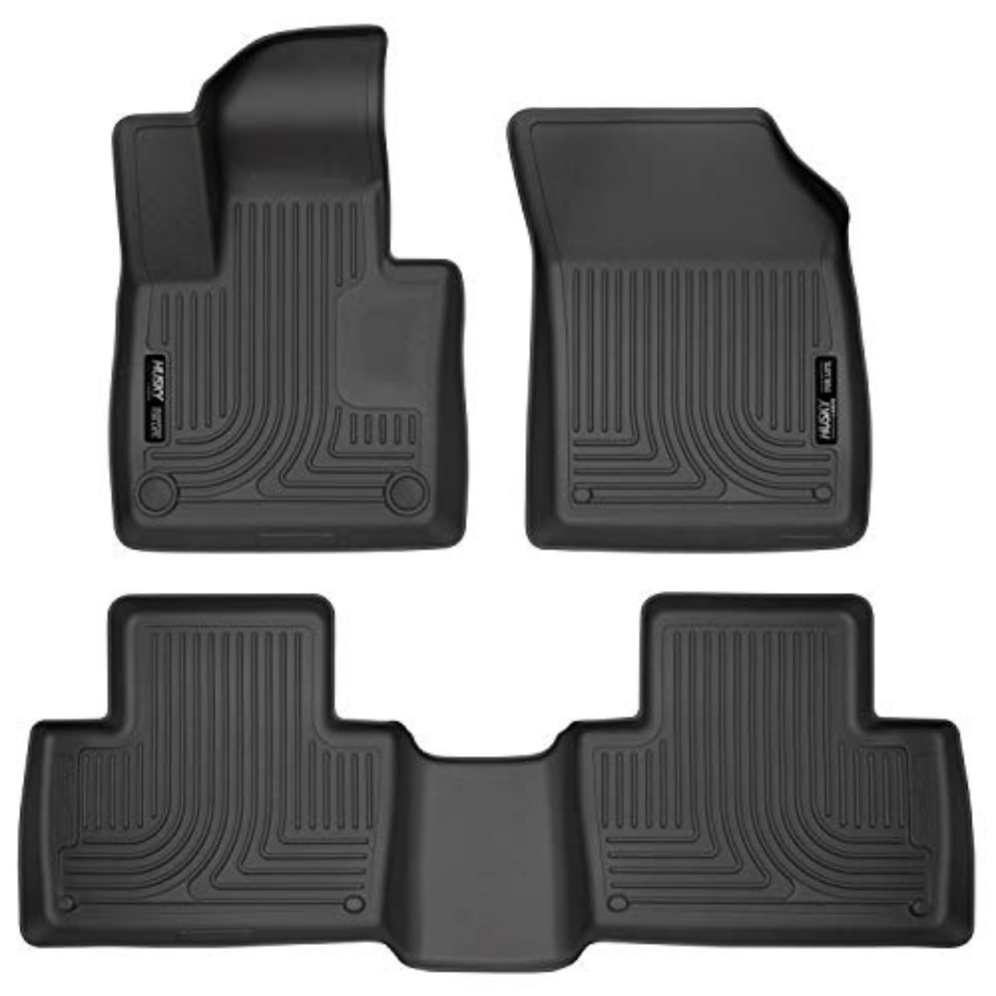 Husky Liners Weatherbeater Floor Mats for 2016-2024 Volvo XC90 - Front & 2nd Row 3-Piece Set (Black) | All-Weather Protection & Custom Fit | Perfect for SUVs, Off-Roading & Family Vehicles