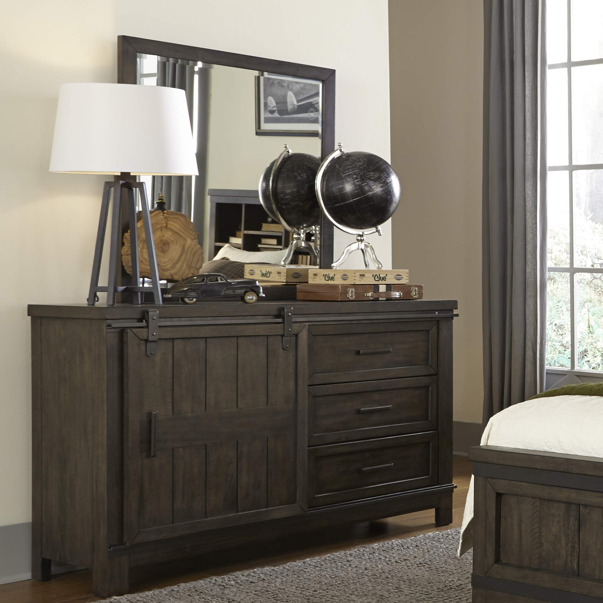 Liberty Furniture Industries 35.75 Inch Gray Wall Mirror - Elegant Full-Length Mirror for Bedroom, Living Room & Entryway Decor