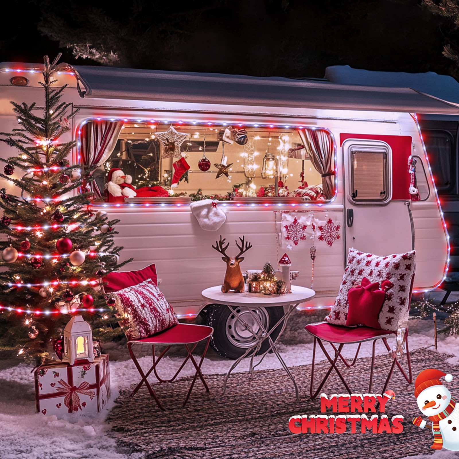 JMEXSUSS 200 LED Solar Christmas Rope Lights - 72ft Outdoor Waterproof String Lights with 8 Lighting Modes (Red & White) - Perfect for Fence, Yard, Walkway, Garden, Patio & Holiday Decorations