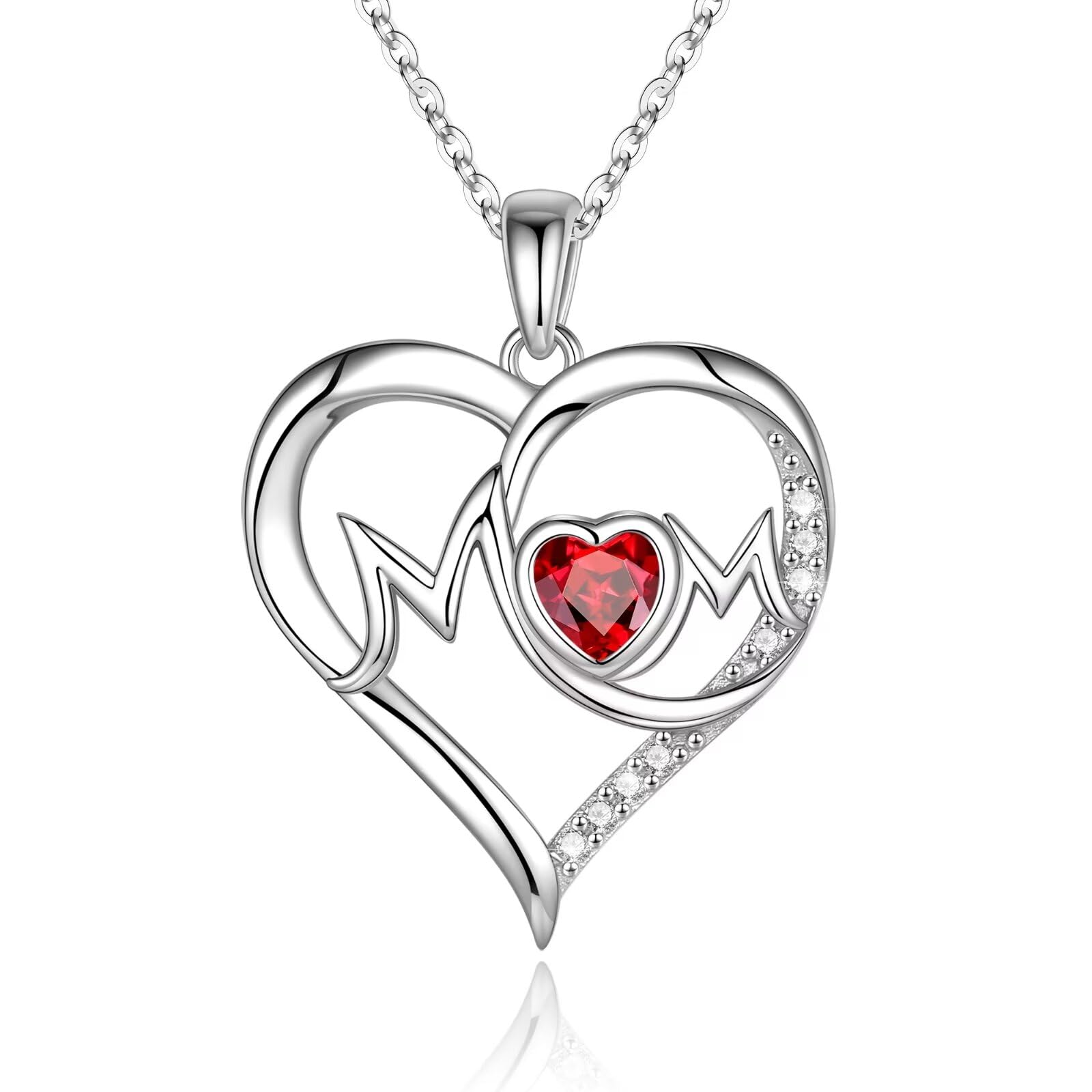 925 Sterling Silver Birthstone Necklace for Mom - Personalized Mother's Day & Birthday Gift for Mom, Grandma & Mother-in-Law | Elegant Jewelry for Special Occasions & Daily Wear
