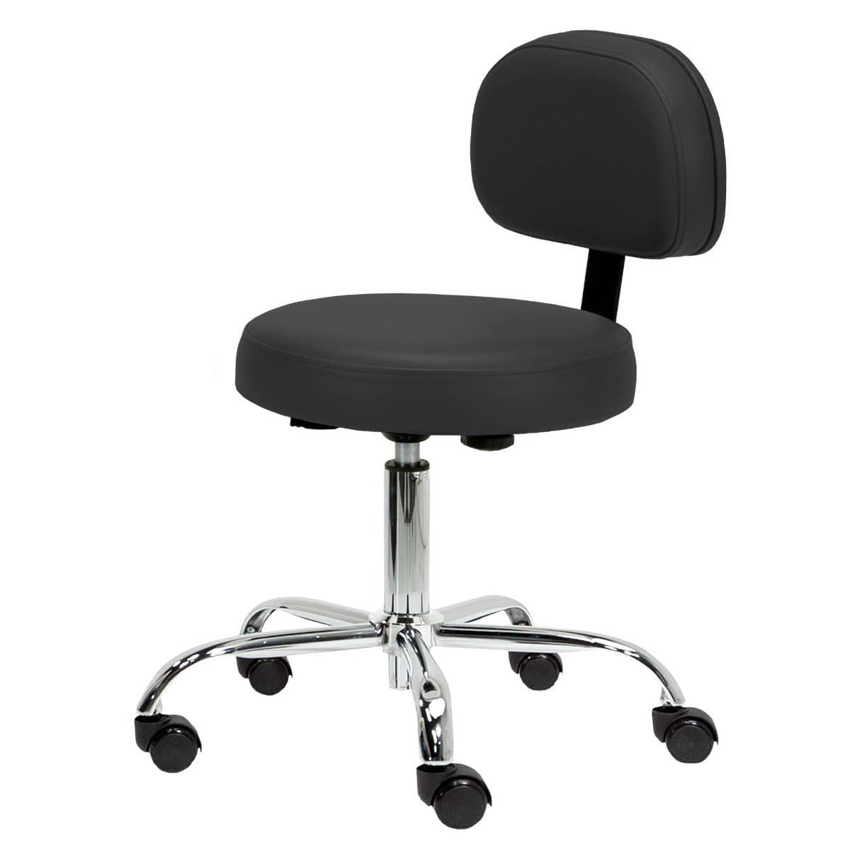 Pneumatic Rolling Massage Tattoo Stool with Adjustable Backrest - Ergonomic Rolling Stool for Tattoo Artists, Massage Therapists & Salon Professionals - Perfect for Tattoo Parlors, Spa & Beauty Salons