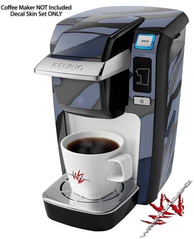 Premium Camouflage Blue Vinyl Skin Decal for Keurig K10 & K15 Mini Plus Coffee Makers - Protective Cover Sticker (Coffee Maker Not Included) - Perfect for Home, Office or Dorm Room Decor