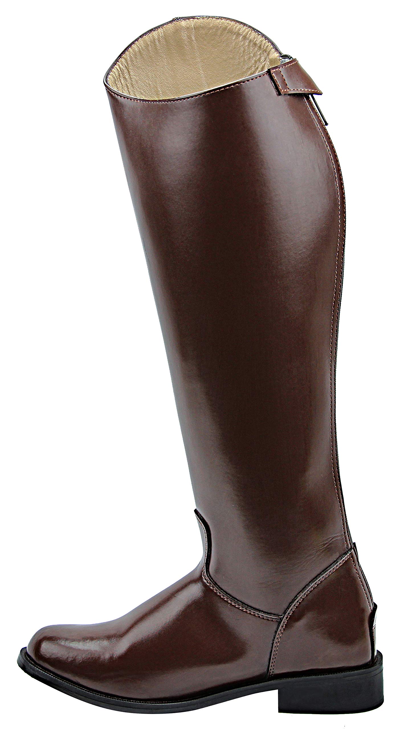 Women's Equestrian Riding Boots - MB-3 Tall Horseback Riding Boots with Back Zipper, Brown Leather Mounted Police Patrol Boots for English & Western Riding, Horse Shows & Outdoor Activities