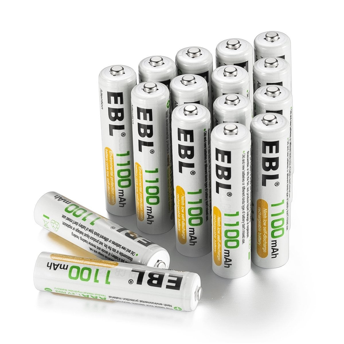 EBL AAA Rechargeable Ni-MH Batteries 1100mAh - 8 Pack High Capacity Low Self Discharge Batteries for Cameras, Toys, Flashlights & Electronic Devices - Long Lasting Power Supply