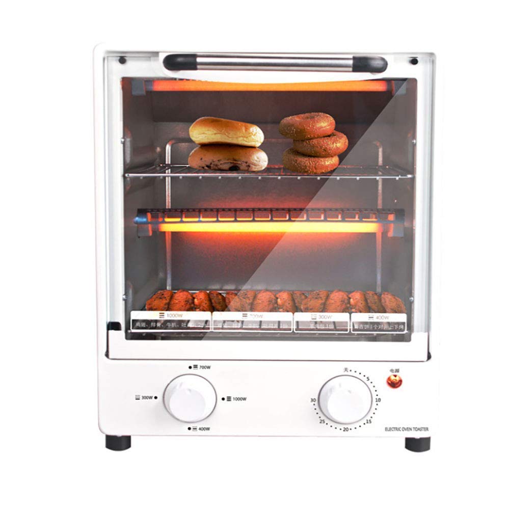 Mini Pizza Oven 1000W - Portable Convection Countertop Oven with Minute Timer, Egg Frying Function & Auto Ring Alarm (10