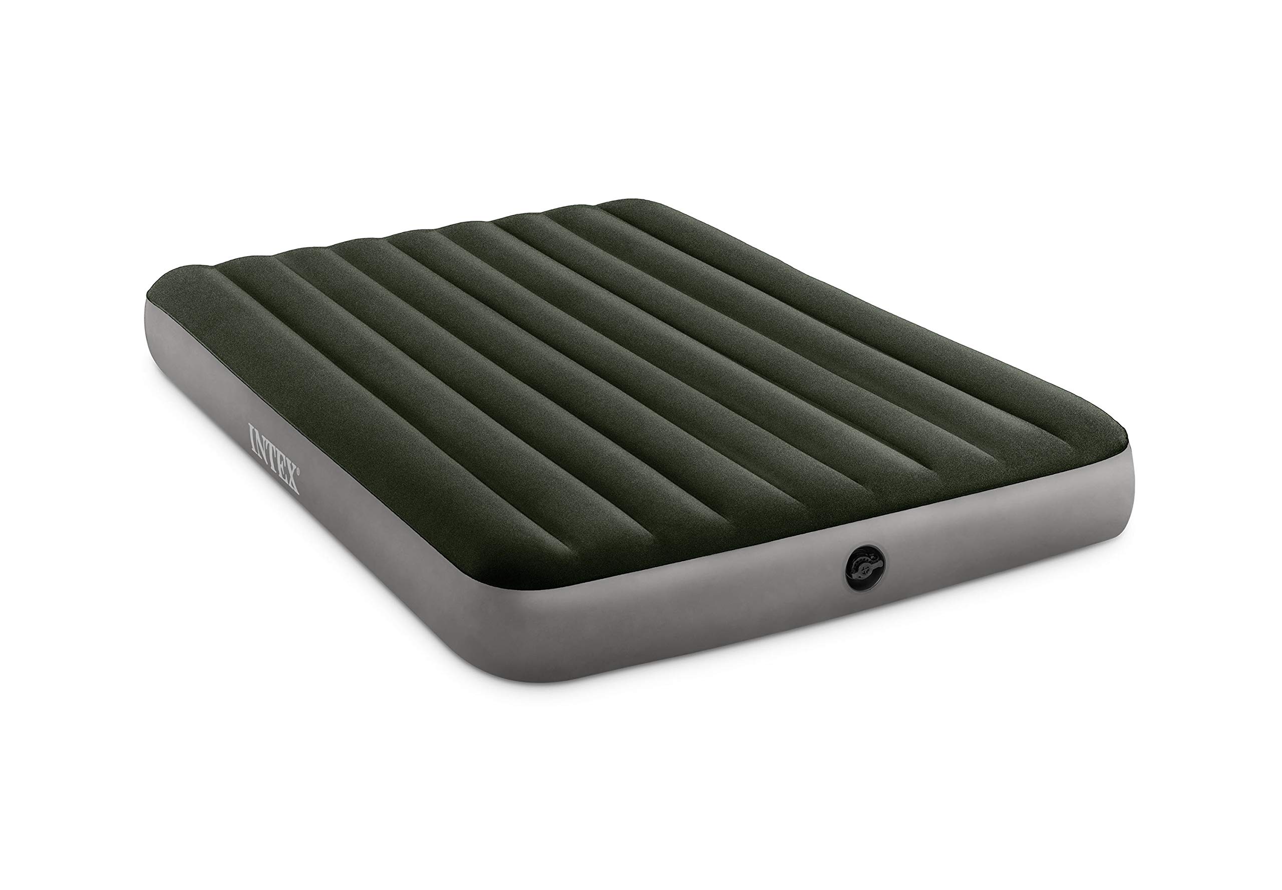 Intex Queen Dura-Beam Prestige Downy Airbed - Inflatable Mattress for Camping, Guests & Home Use - Comfortable & Portable Air Bed with Built-in Pump
