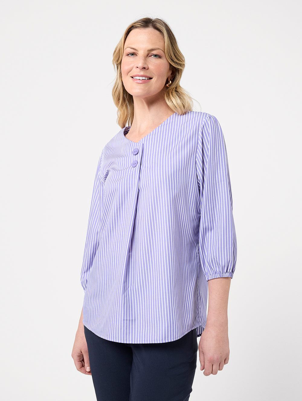 Lura Women's 3/4 Sleeve Casual Blouse - Stylish Tops for Work, Office & Everyday Wear