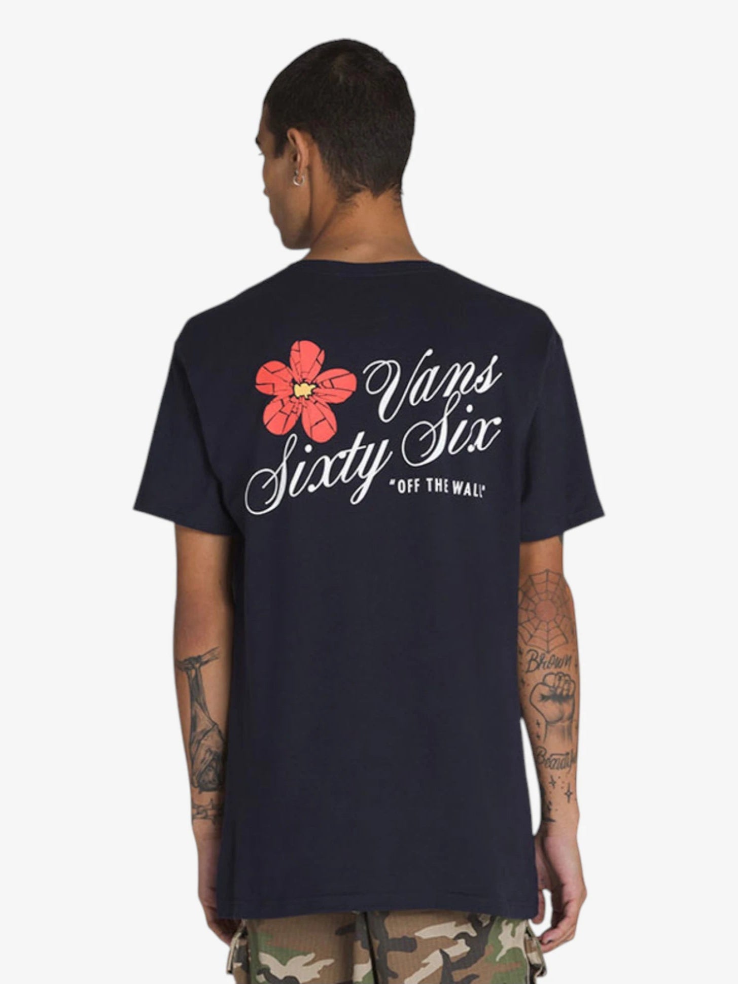 Vans Cracked Flower Short Sleeve T-Shirt for Men & Women - Blue Casual Graphic Tee for Streetwear, Skateboarding & Everyday Outfits