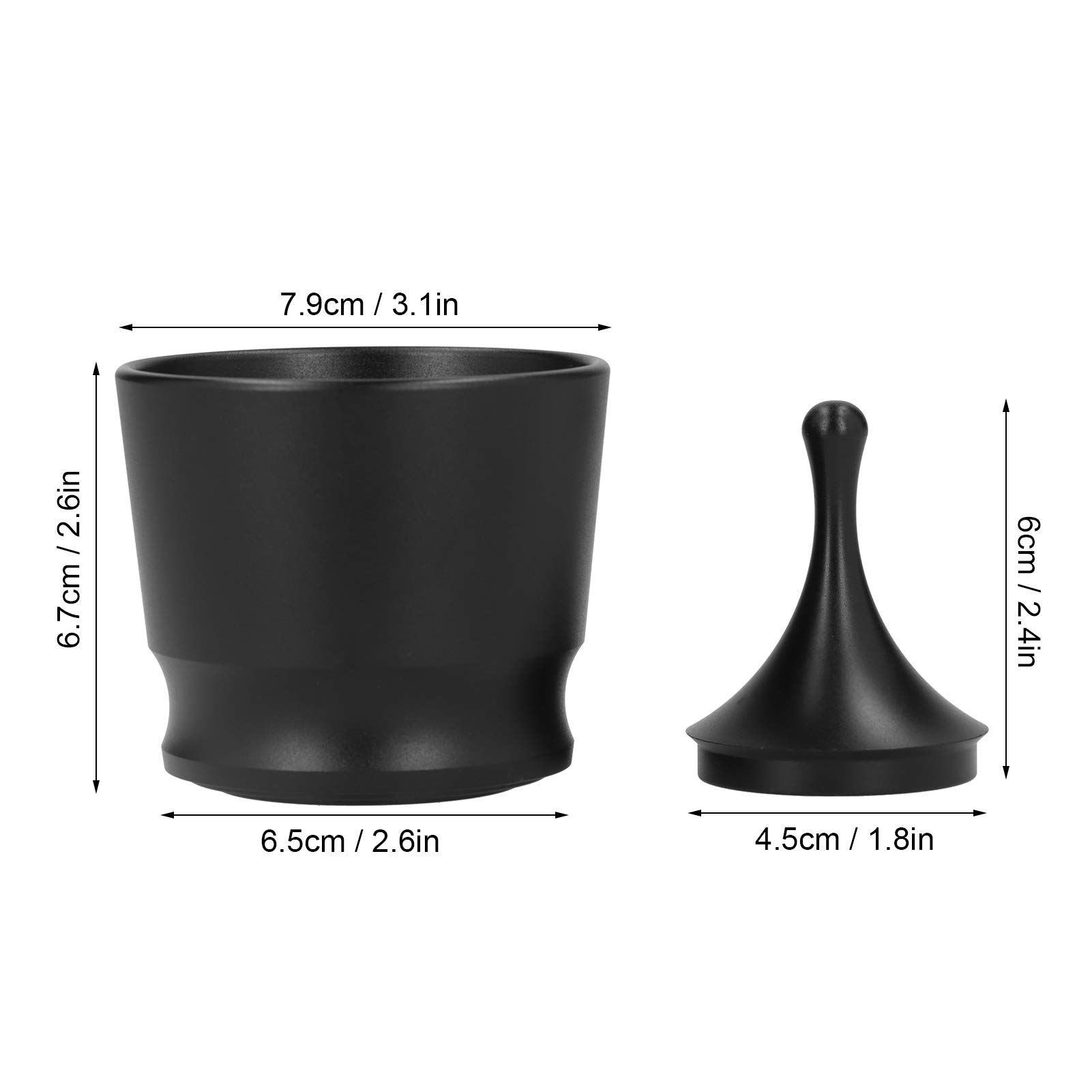Premium 304 Stainless Steel Coffee Dosing Cup - 58mm Black Powder Receiver Container for Espresso & Coffee Brewing - Perfect for Baristas & Home Coffee Enthusiasts