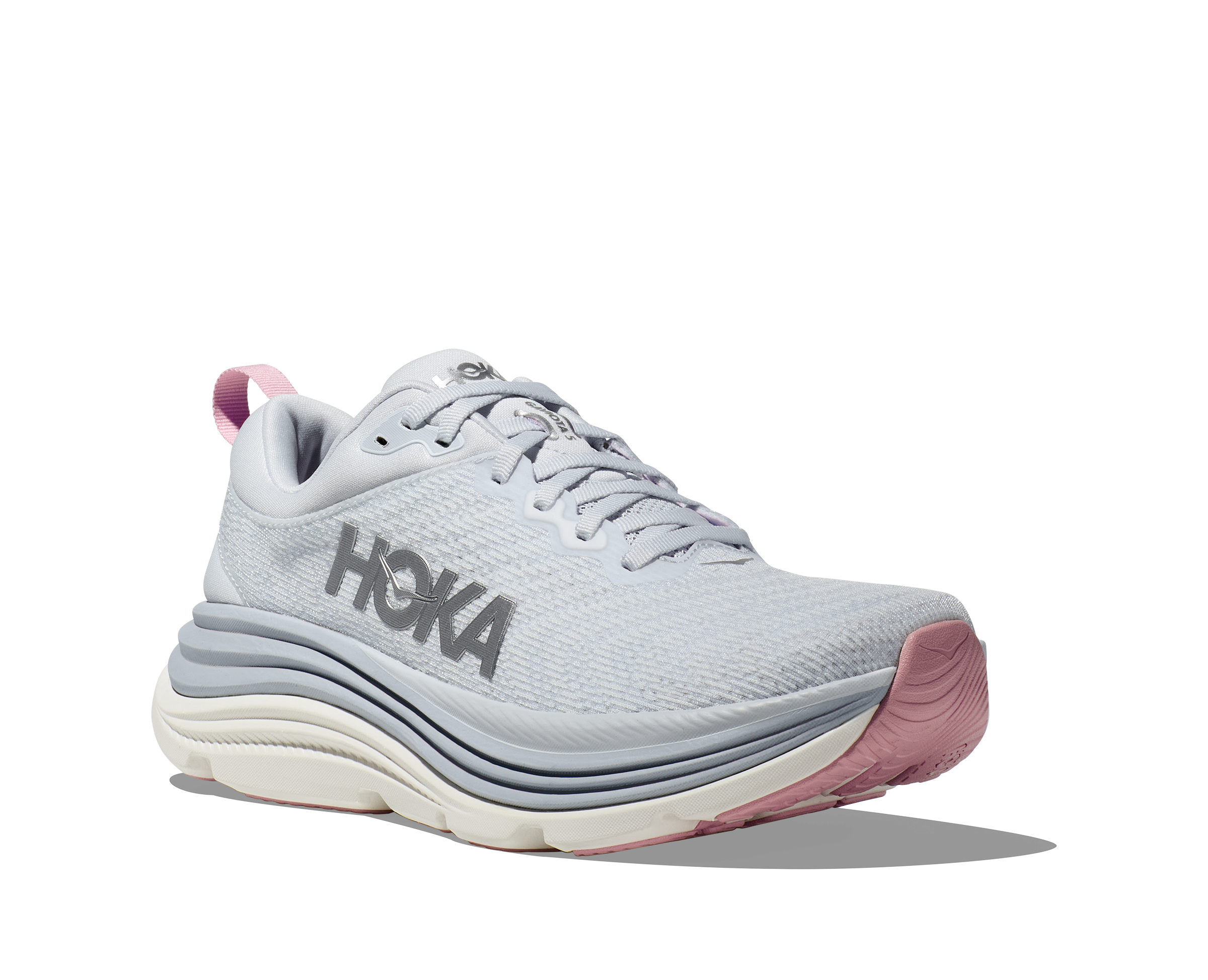 Women's HOKA Gaviota 5 Running Shoes - Lightweight Stability Sneakers for Walking & Jogging (Sea Ice/Pink Twilight) | Perfect for Road Running, Gym Workouts & Everyday Comfort