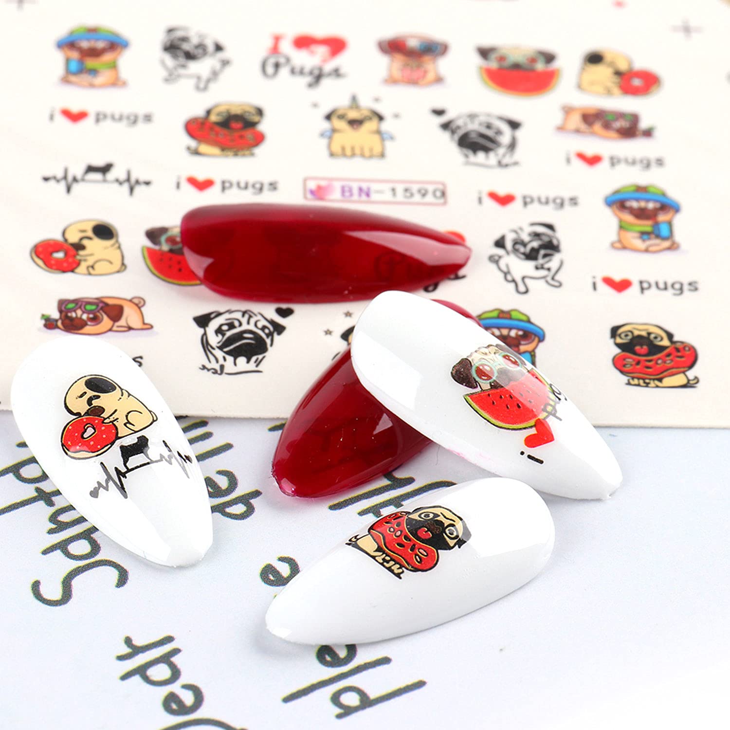 Summer Nail Art Stickers - 12 Sheets Fruit & Animal Designs (Unicorn, Banana, Cherry, Avocado, Dog, Strawberry) for Manicure & Nail Decor - Perfect for Beach Vacations, Pool Parties & Summer Festivals
