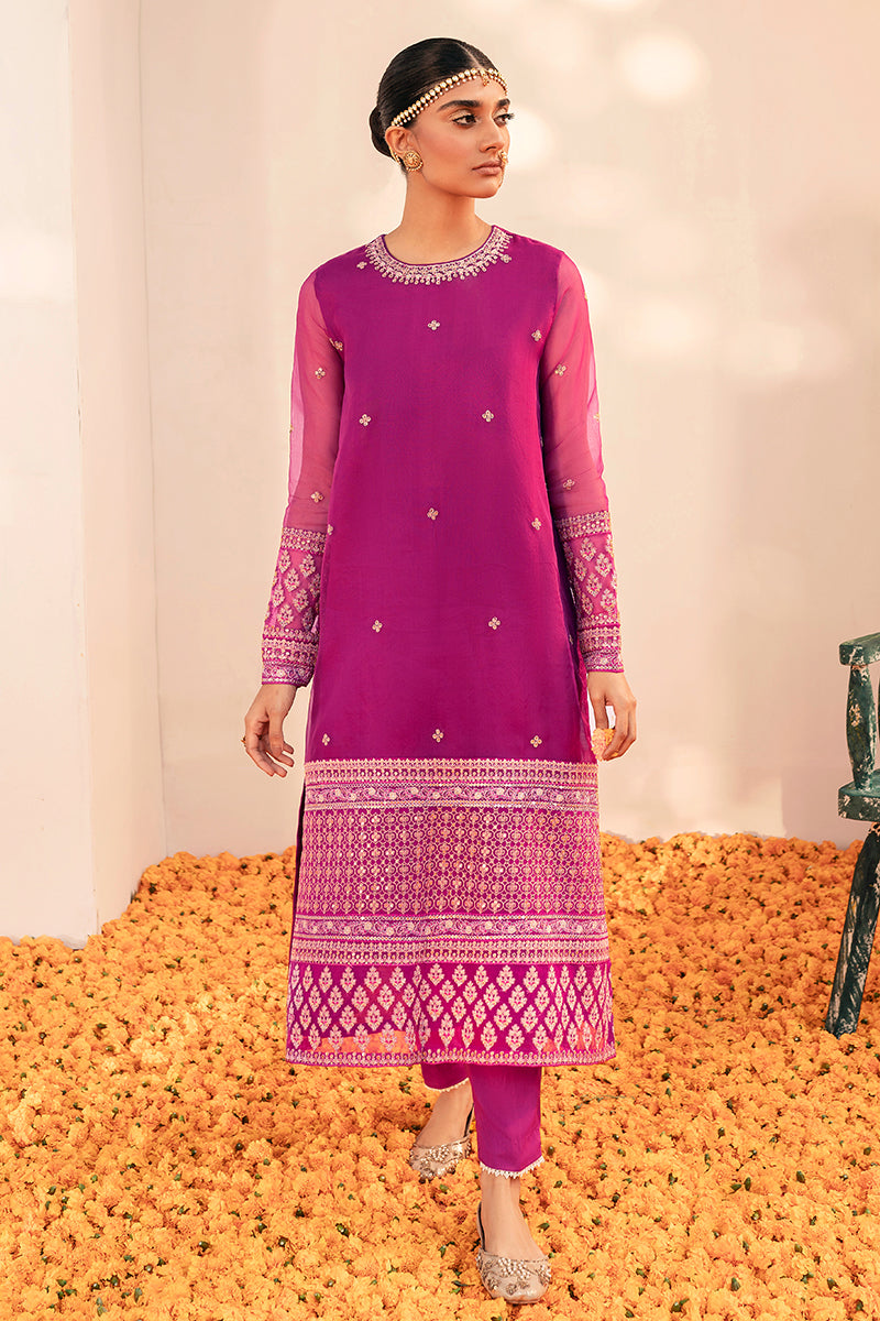 Magenta Plush Embroidered Shirt for Women - Soft & Stylish Casual Blouse - Perfect for Office, Date Night & Everyday Wear