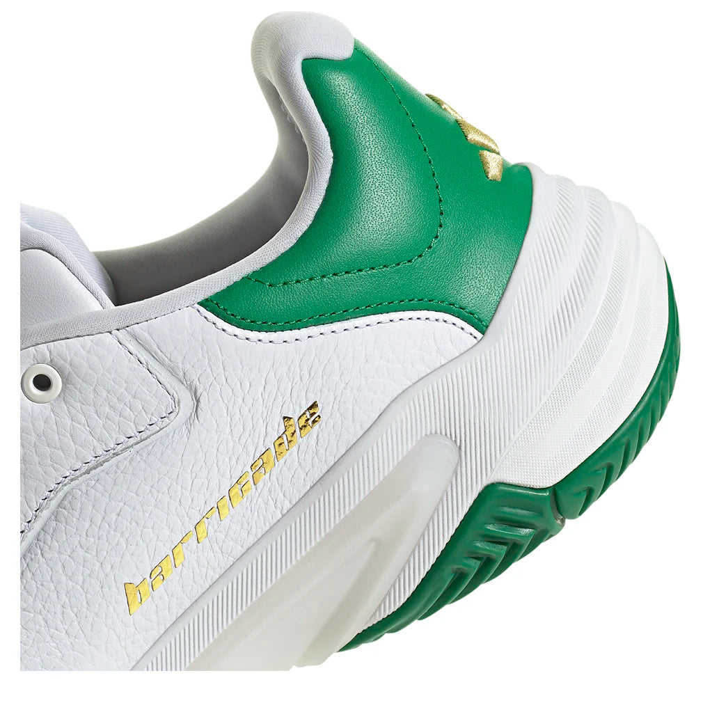 Men's Barricade 13 Leather Tennis Shoes - Gold Metallic & White Athletic Footwear for Court Performance & Casual Wear | Perfect for Tennis Matches, Gym Workouts & Everyday Fashion