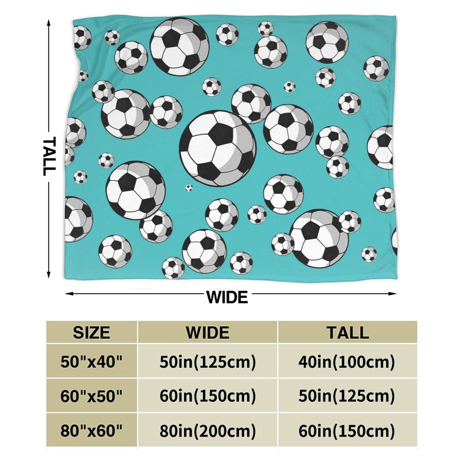 Super Soft Cozy Flannel Soccer Blanket - 50