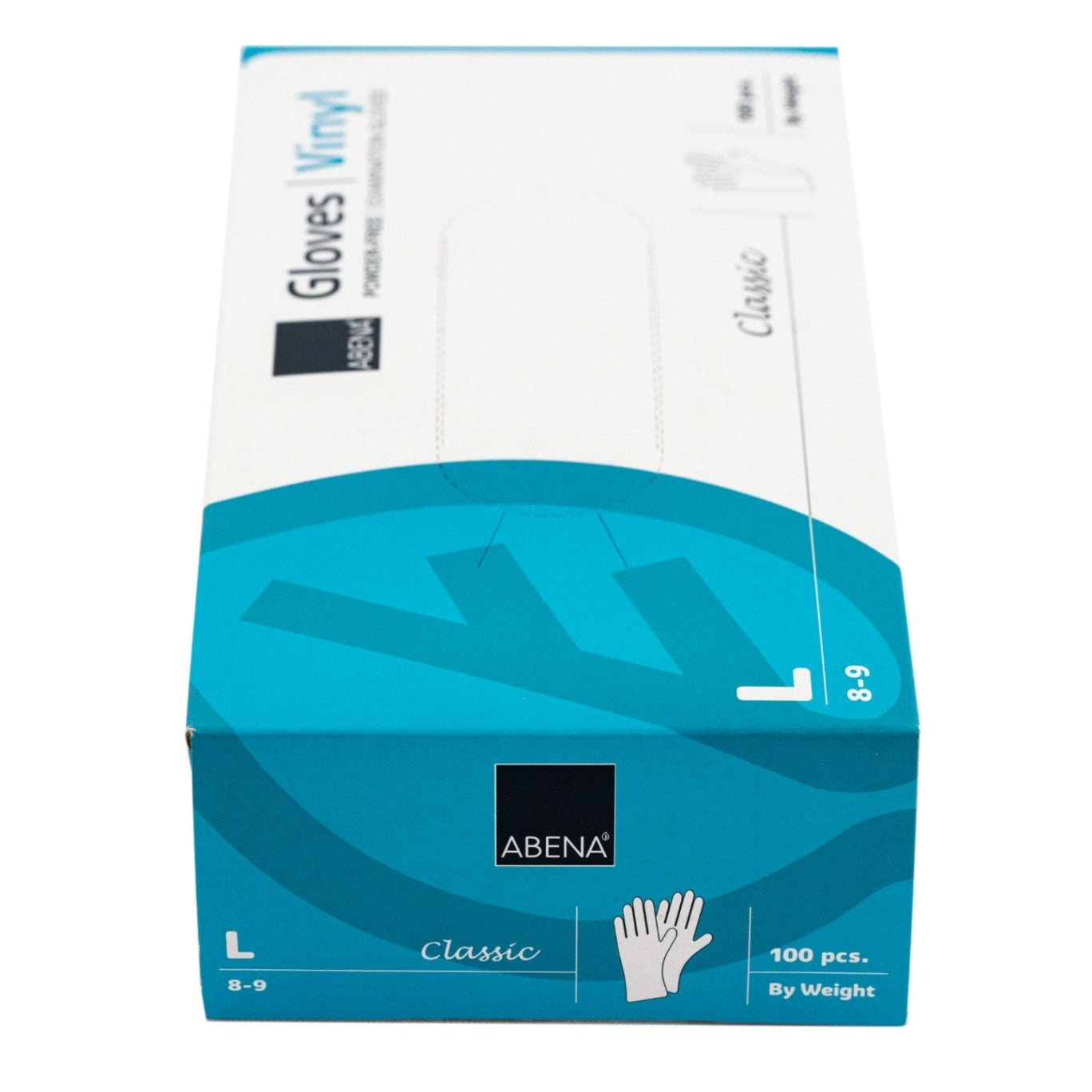 Abena Powder-Free Disposable Vinyl Gloves for Medical Exam, Food Handling & Cleaning - Latex-Free, Non-Sterile, 100 Count Box
