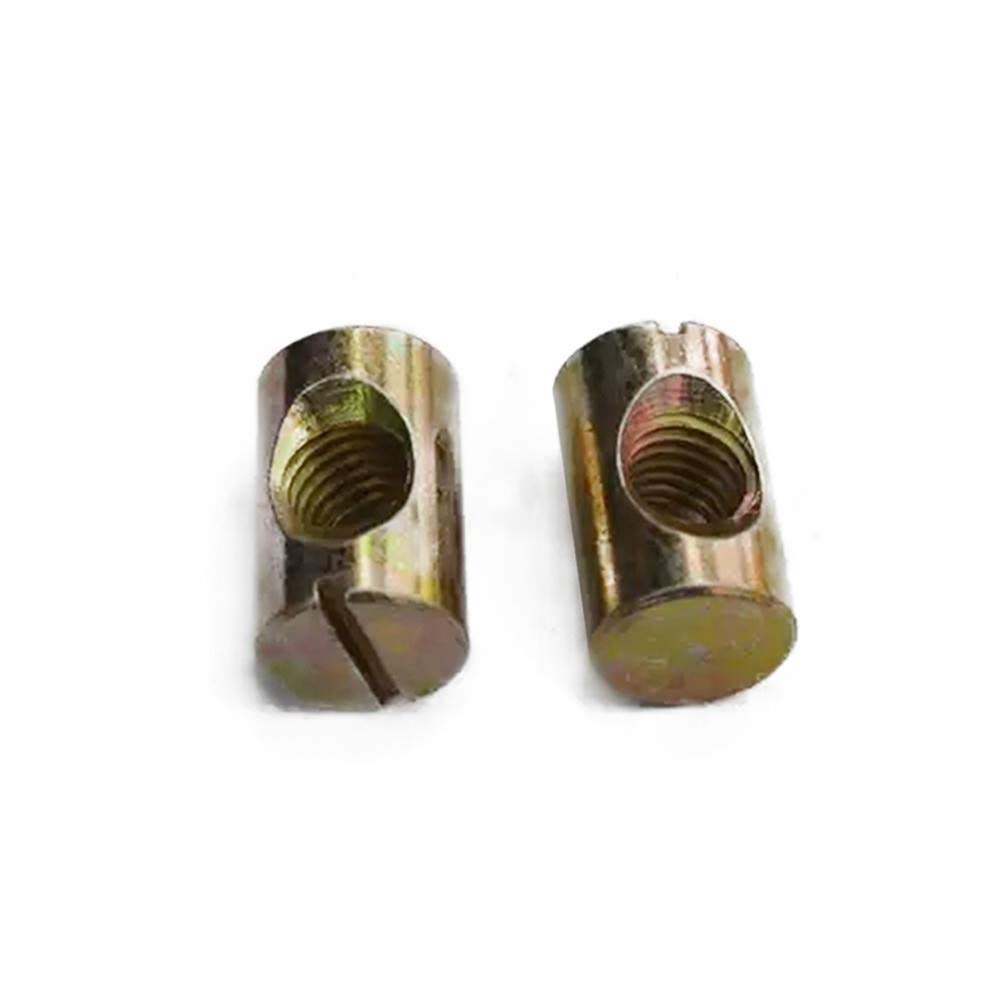 10pcs M8x20 Barrel Nuts with Cross Dowel Pins & Slotted Nuts - Furniture Hardware for Beds, Cribs, Chairs - Horizontal Hole Hammer Insert Nuts for DIY Assembly & Repair