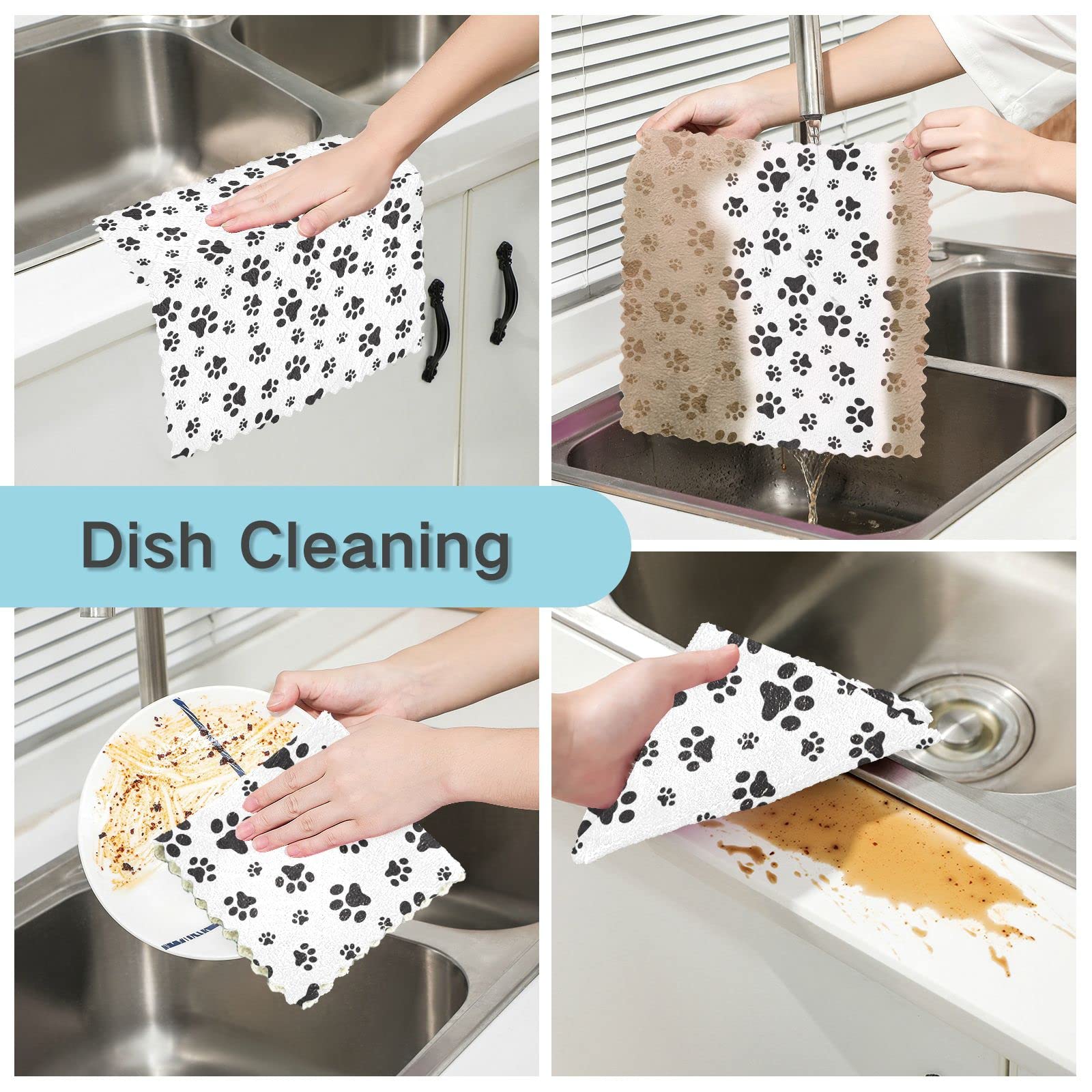 Eco-Friendly Swedish Dish Cloths - 6 Pack Reusable Absorbent Kitchen Sponges | Quick-Drying Washable Cleaning Cloths for Dishes, Countertops & Household Cleaning | Perfect for Eco-Conscious Homes & Sustainable Living
