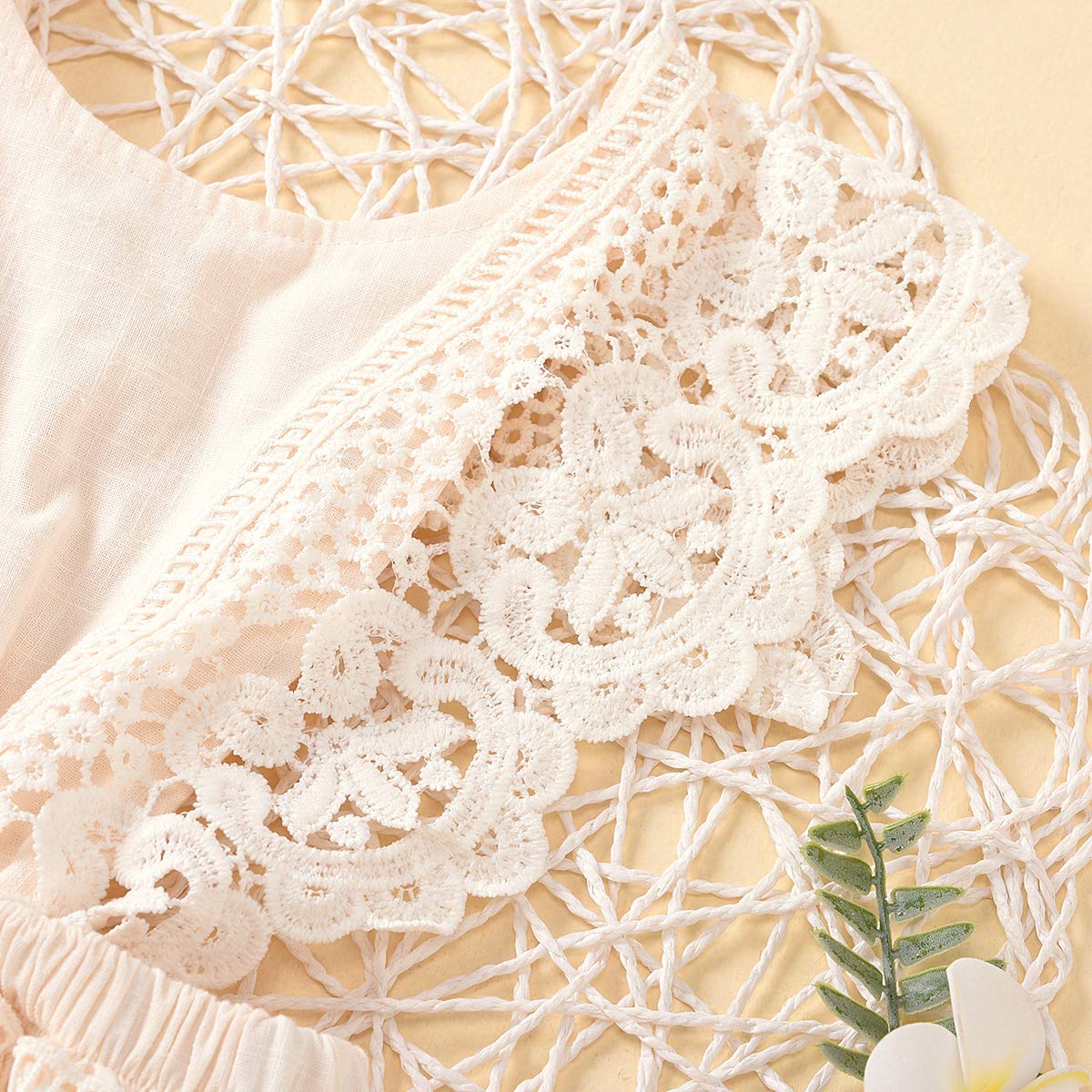 CIYCUIT Baby Girl Lace Romper - Boho Style Newborn Photography Outfits & Summer Party Dresses for Infants 0-24 Months - Perfect for Photo Shoots, Christenings, and Special Occasions