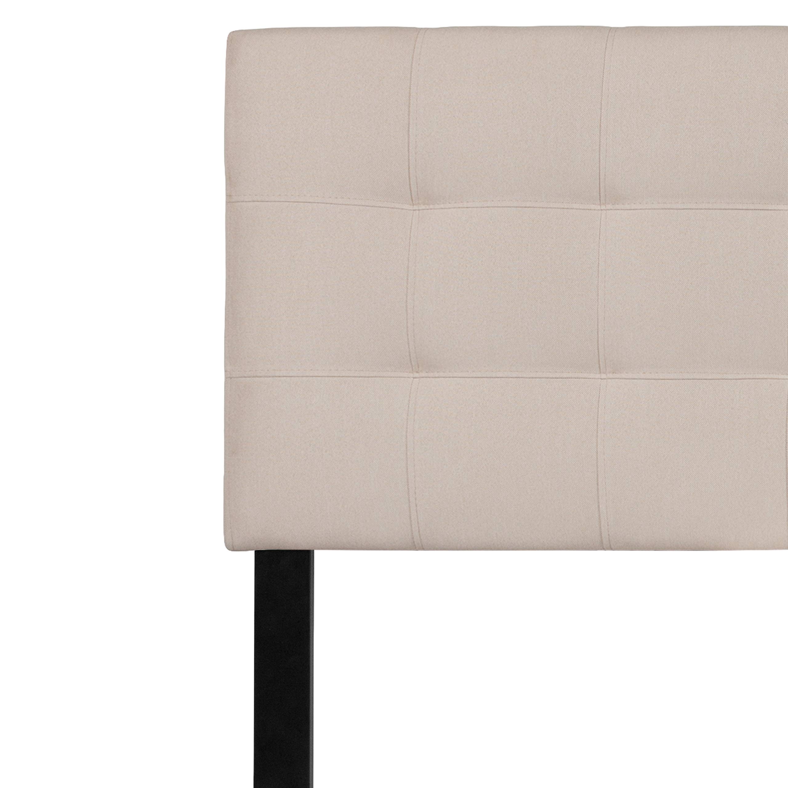 Flash Furniture Bedford Tufted Upholstered King Size Headboard - Beige Fabric Upholstery for Bedroom Decor & Luxury Master Suite Upgrade