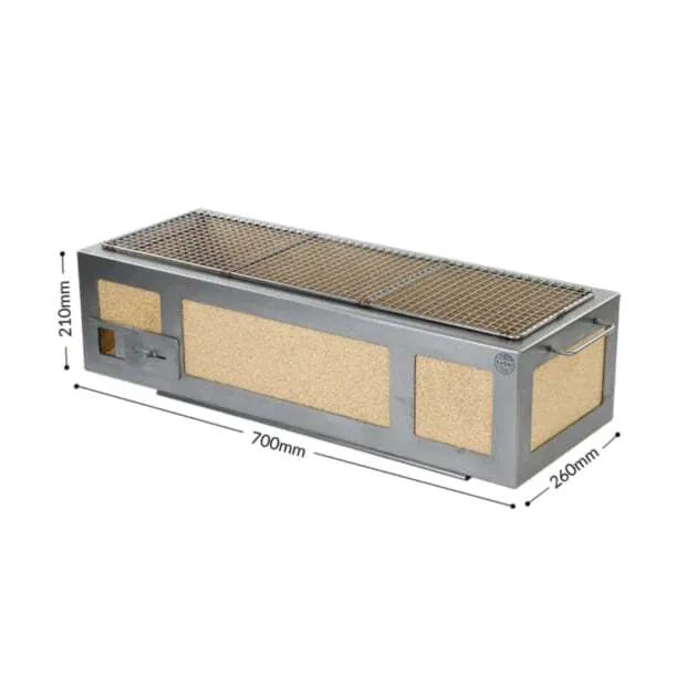 Premium Long Kasai Konro Grill with Stainless Steel Frame V2 - Perfect for Japanese BBQ, Outdoor Cooking & Backyard Gatherings