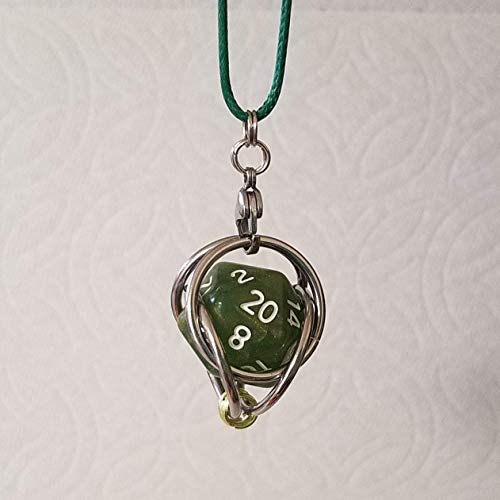 REMOVABLE DND D5 Pendant Necklace - Capture Cage Charm - Serpent Lucky Dice for Dungeons & Dragons Players | RPG Gaming Accessory | Perfect Gift for Tabletop Game Enthusiasts