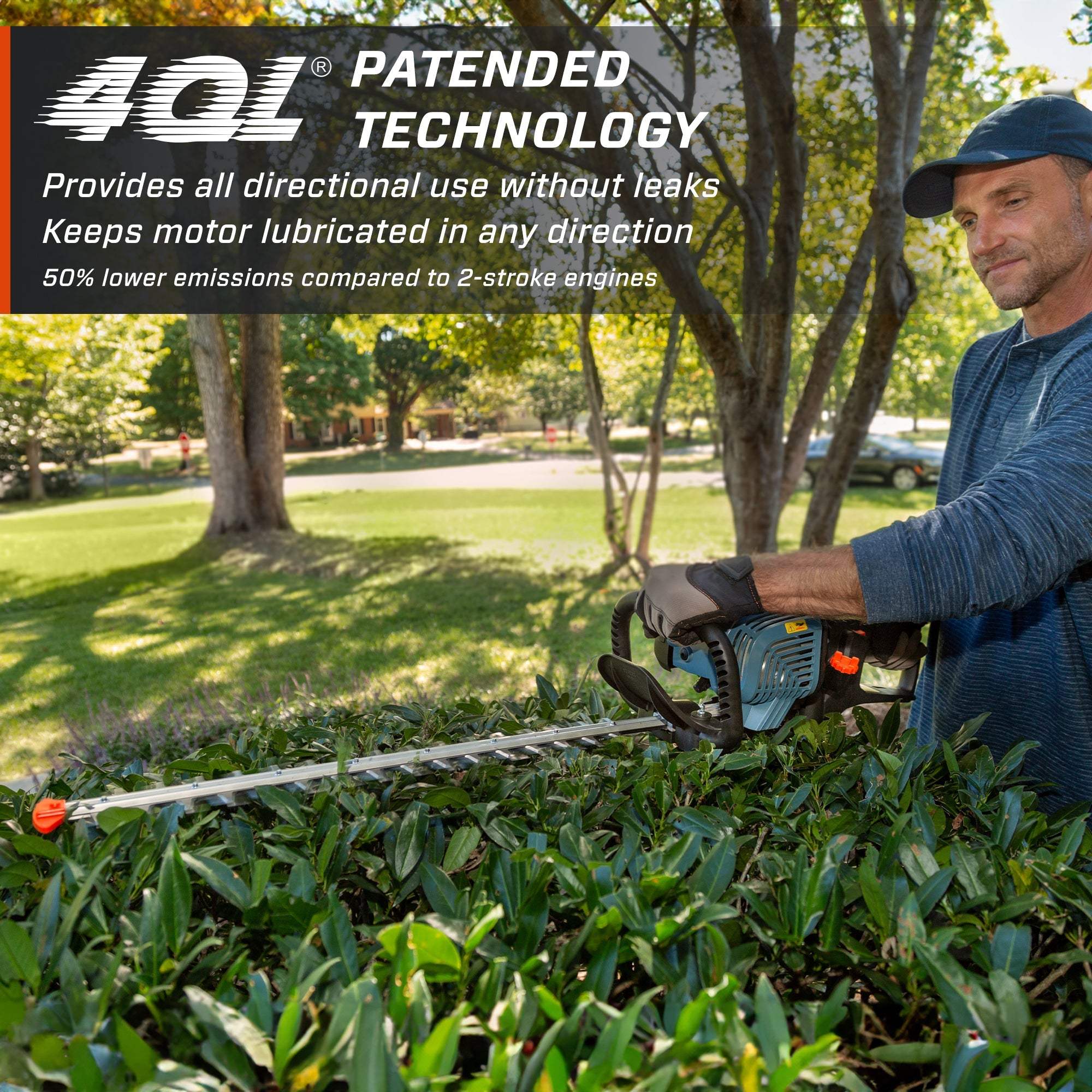 4QL® 26.5cc 4-Cycle Gas Powered Hedge Trimmer - Professional Landscaping Tool for Shrubs, Bushes & Yard Maintenance