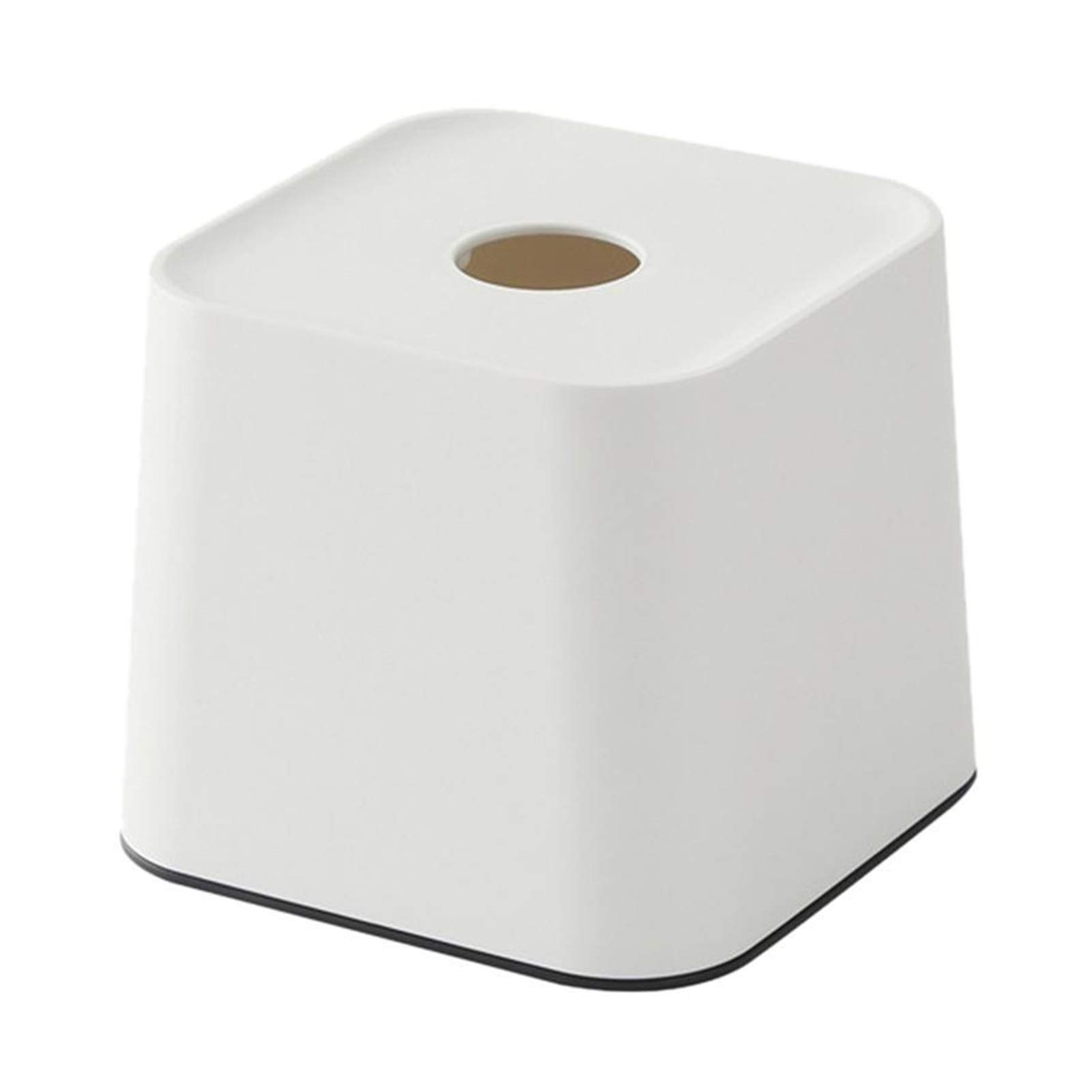 Multifunctional Square Tissue Box Holder for Kitchen, Living Room & Office - White Paper Roll Storage Case - Perfect for Home, Desk & Bathroom Organization