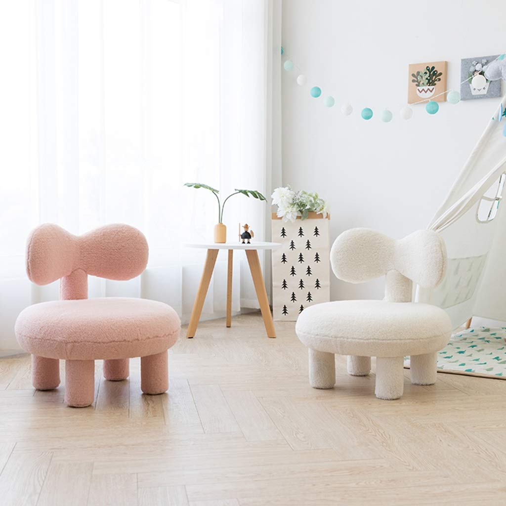 Cloud-Shaped Sofa Chair with Bow-Knot for Girls Bedroom & Kindergarten - 75kg Capacity, White (55x55x58cm) - Perfect for Reading Nooks, Playrooms & Cozy Learning Spaces