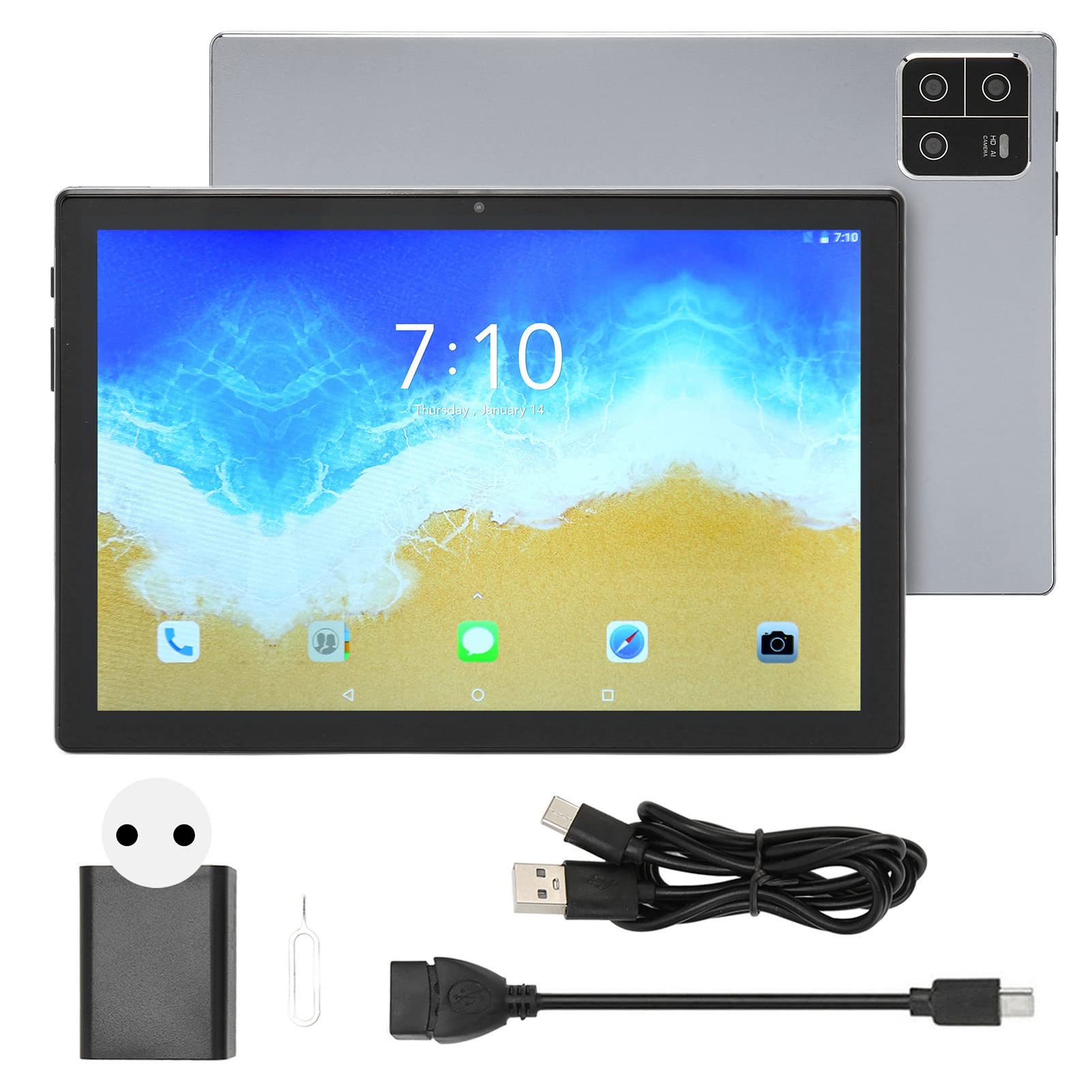 Naroote 10 Inch Tablet PC with 8800mAh Battery, Octa-Core CPU & Dual Camera - EU Plug for Travel, Work, and Entertainment